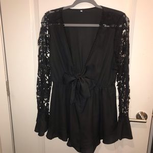 Black Bow Romper Size L